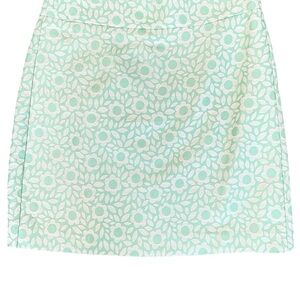 LOFT Green and White A-Line Mini Skirt for Casual Wear Excellent Used Co…